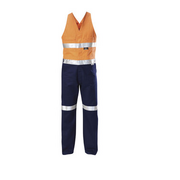 Hard Yakka Y01055 Hi-Visibility Two Tone Cotton Drill Action Back Overall With Tape
