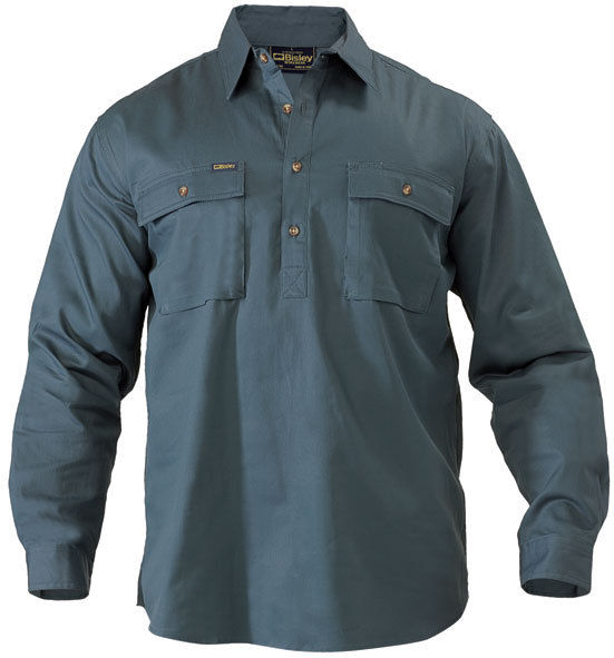 Bisley BSC6433 Closed Front Cotton Drill Shirt - Long Sleeve