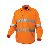 King Gee K54896 Reflective WorkCool II Shirt L/S Closed Front